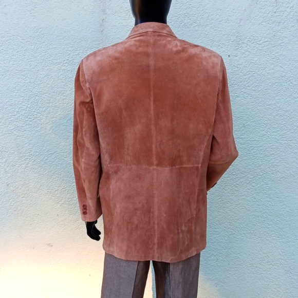 J. FERRAR MEN'S GENUINE RAW SUEDE LEATHER BLAZER/COAT - Picture 10 of 17